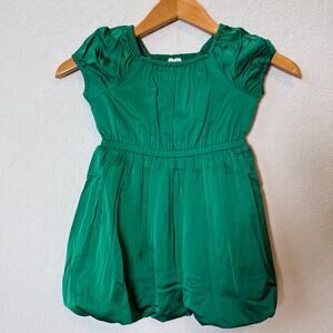 Crewcuts Toddler Girl's Green Bubble‎ Hem Short Sleeve Dress Size 4 NEW